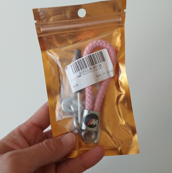 BMW M Series Pink Braided Keychain NIP